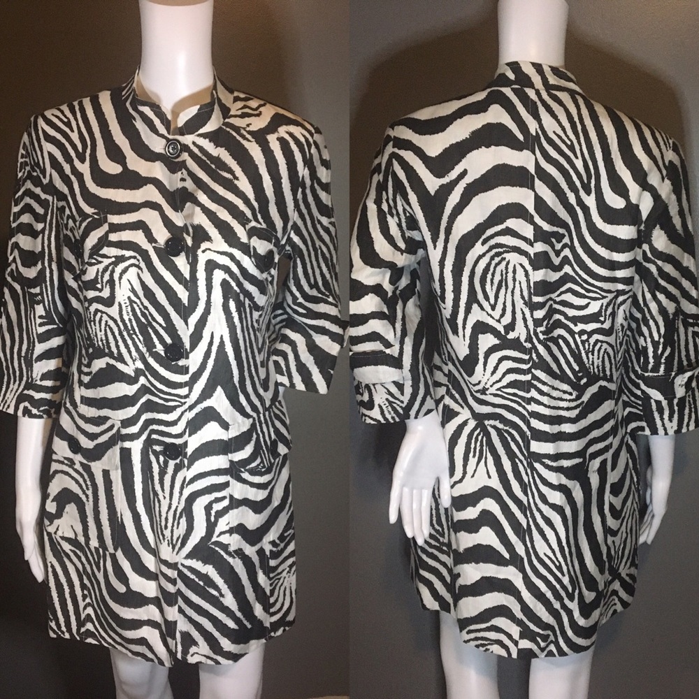 LoubenTiger Stripe Trench Coat Size 6